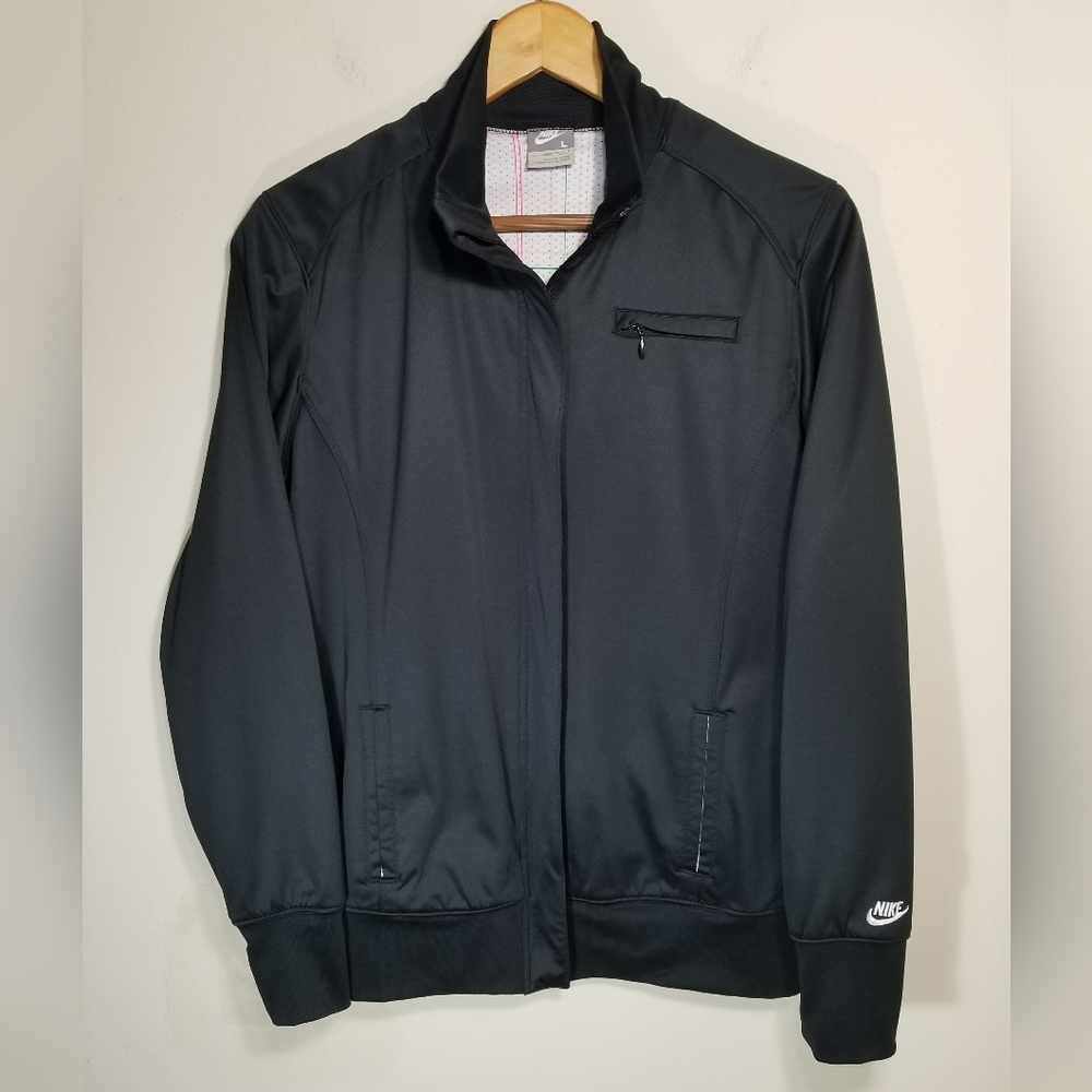 Nike Full Zip Y2K Black Track Jacket Training Women's Size Large